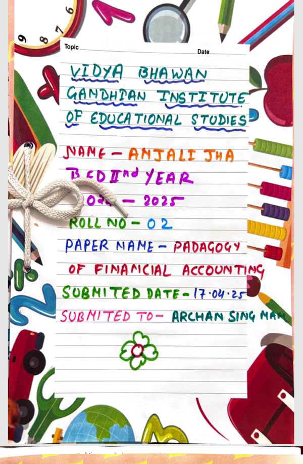 pedagogy of financial accounting sessional work pdf b.ed 2nd year in english