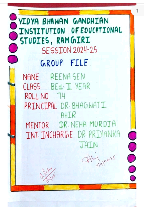 group activities b.ed internship file pdf in English